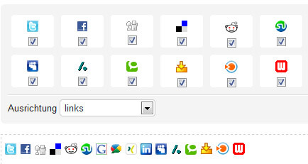 share buttons cleverreach
