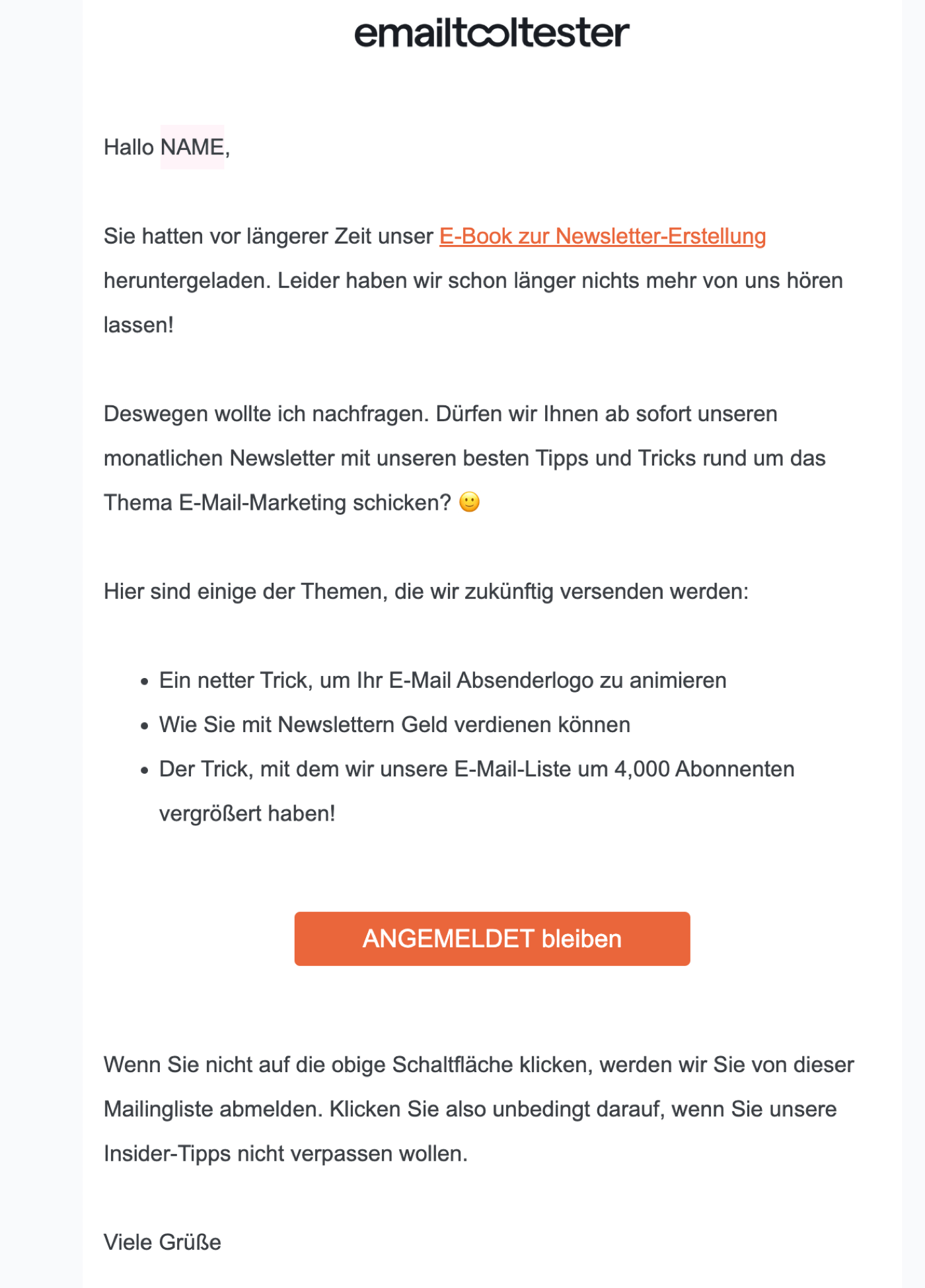 reaktivierungs email