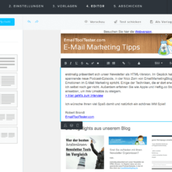 newsletter2go editor