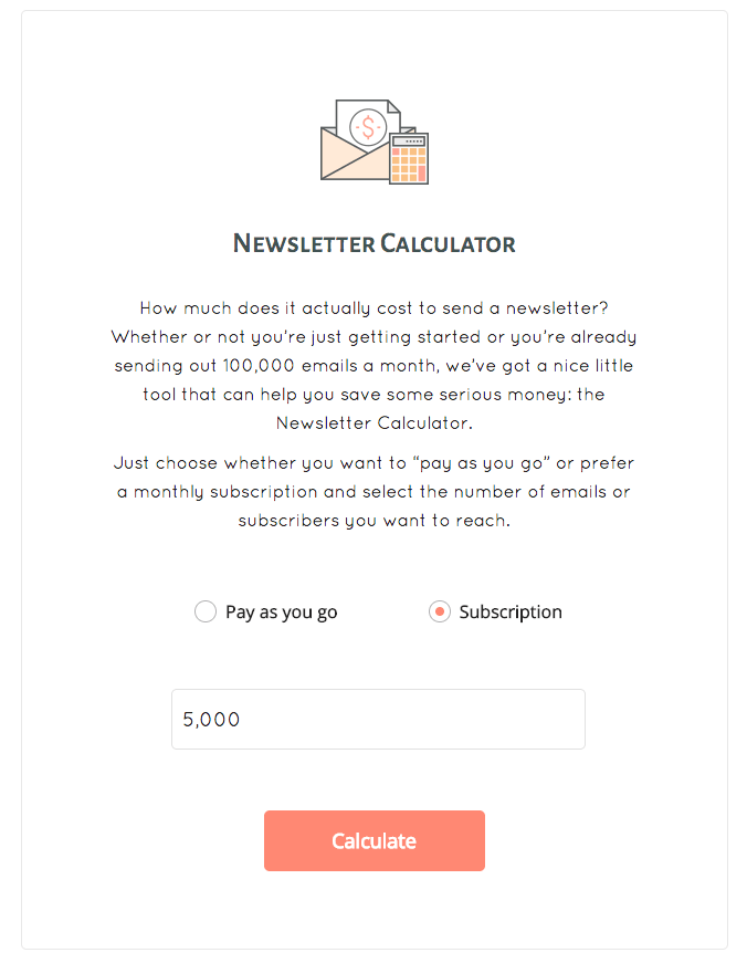 Newsletter Cost Calculator EN