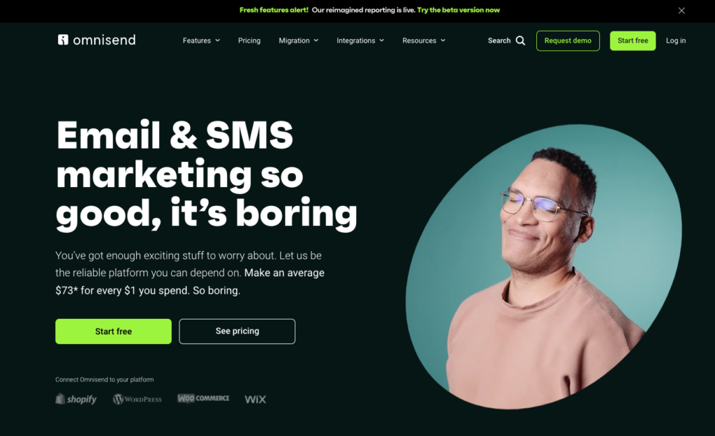 omnisend homepage