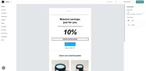 Omnisend email campaign editor