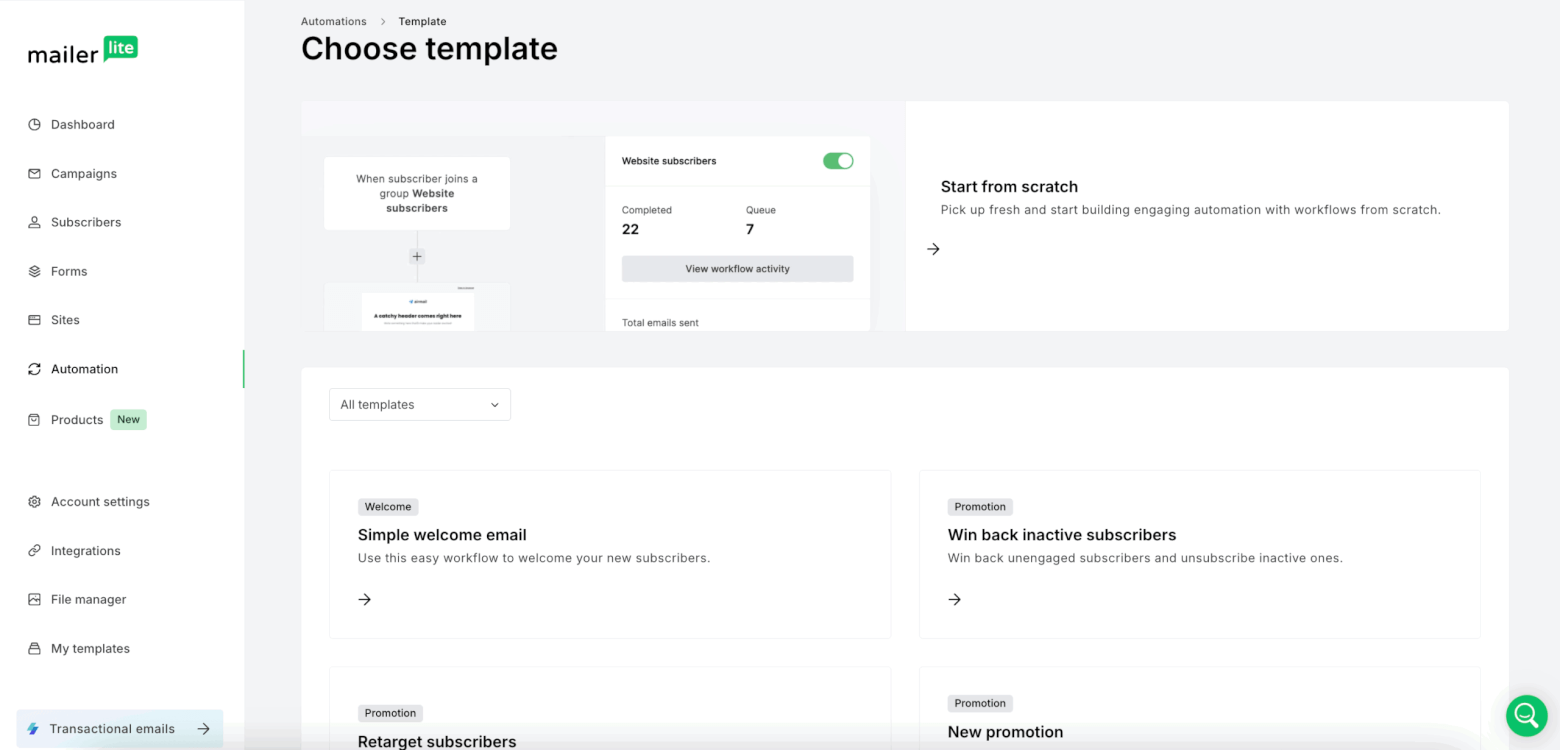 MailerLite automation