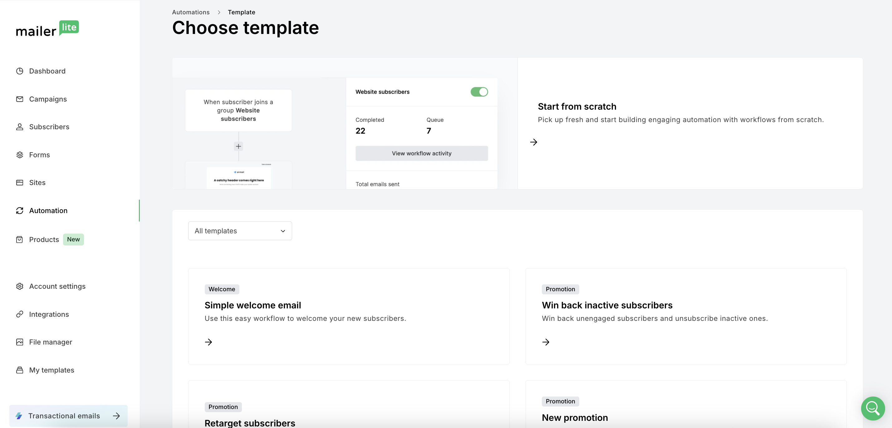MailerLite automation