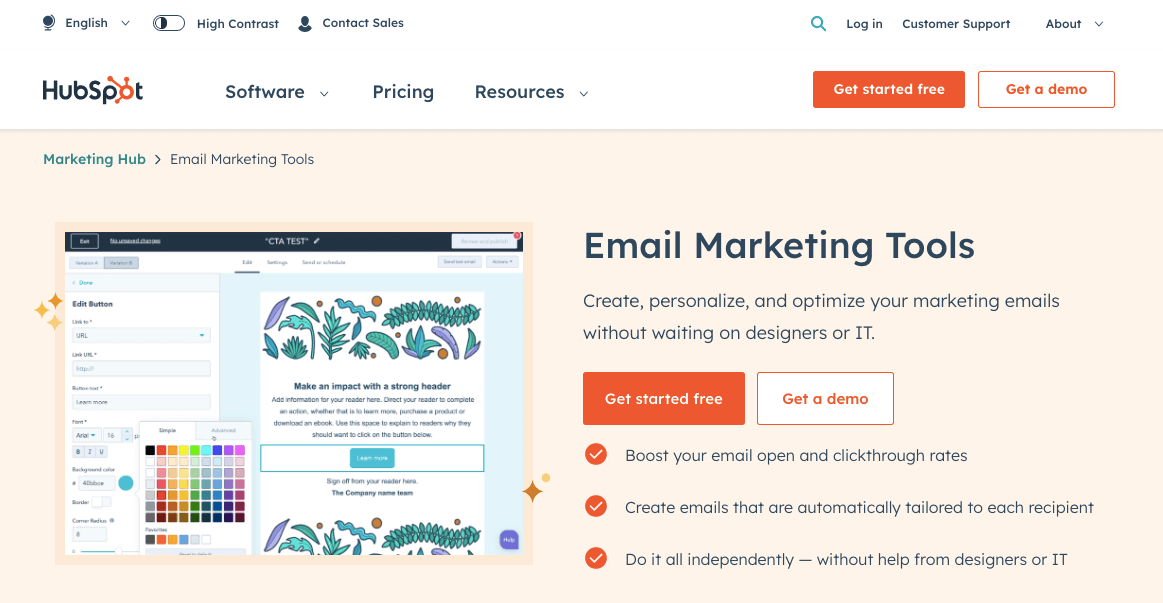 hubspot email marketing