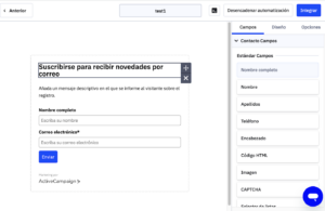 activecampaign formularios