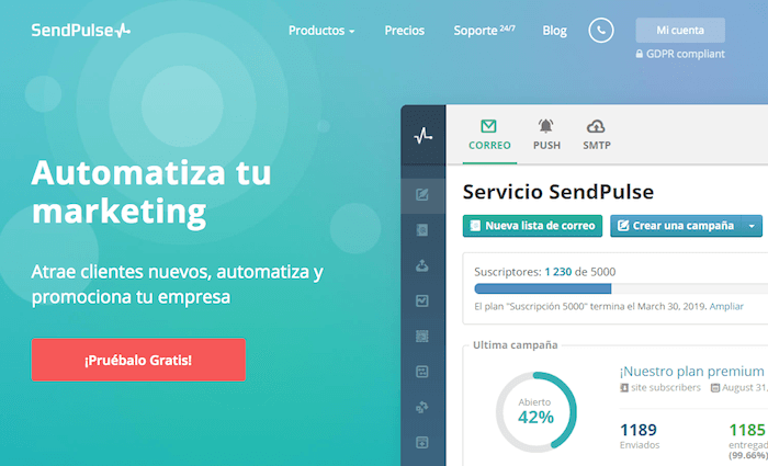 SendPulse alternativa a Mailchimp