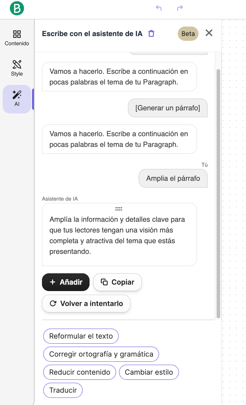 Sugerencias de IA de Brevo