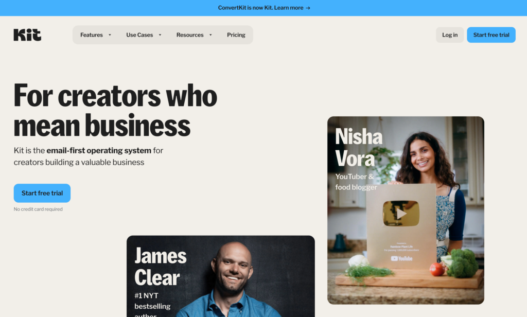 kit homepage