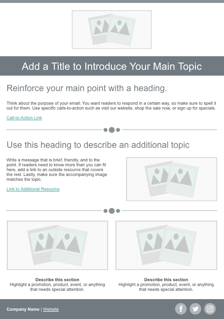 constant contact basic announcement template