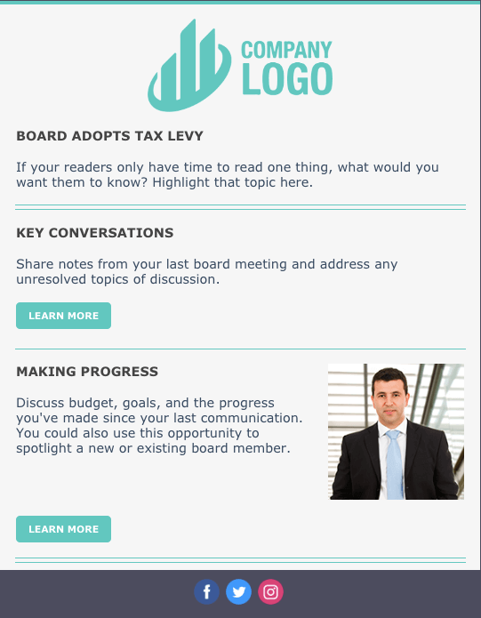 constant contact board template newsletter template