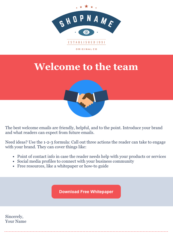 constant contact template for business