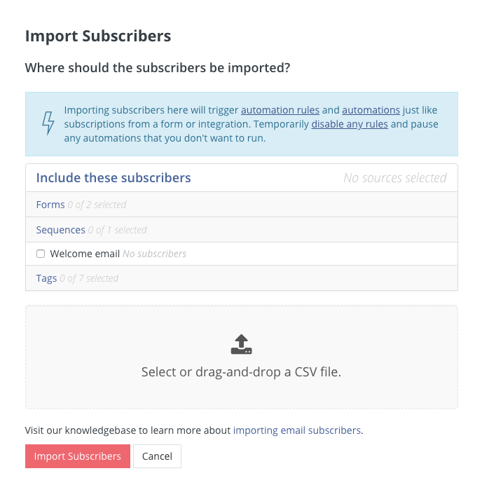 ConvertKit list management