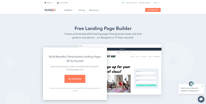 hubspot landing page builder