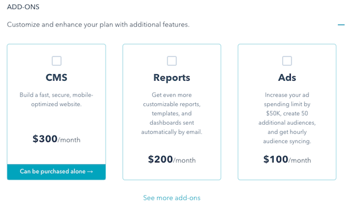 hubspot crm pricing