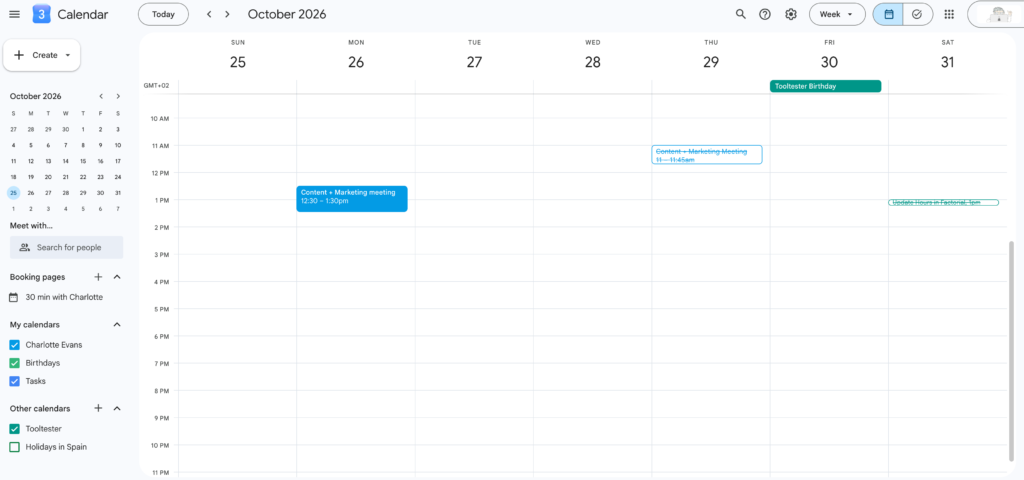 gmail calendar