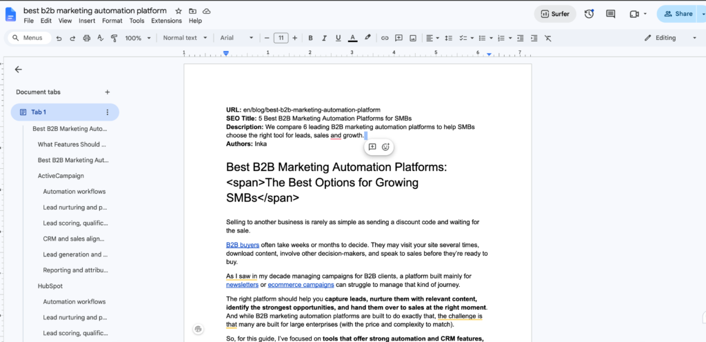 google workspace google docs