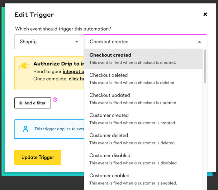 drip ecommerce automations