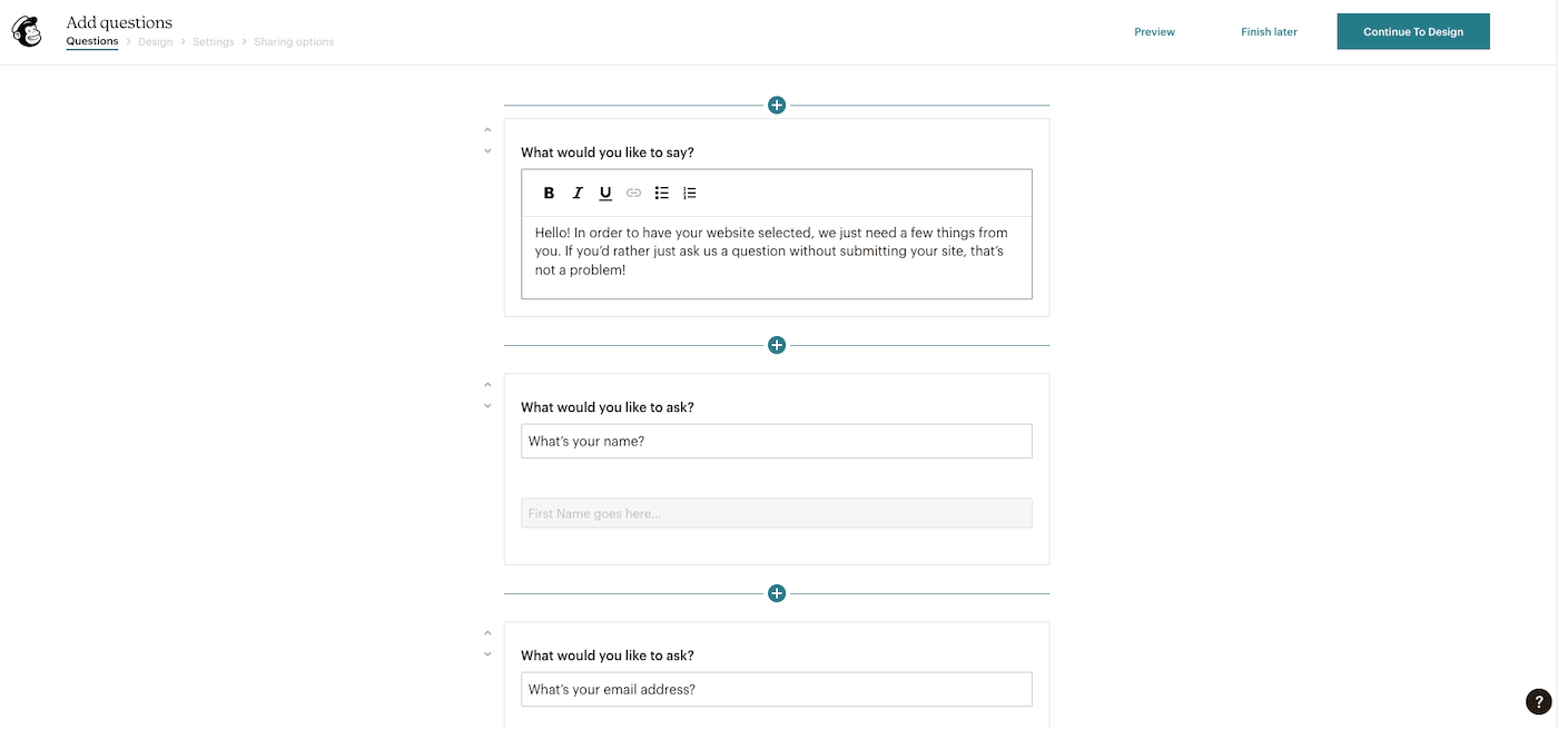 mailchimp surveys