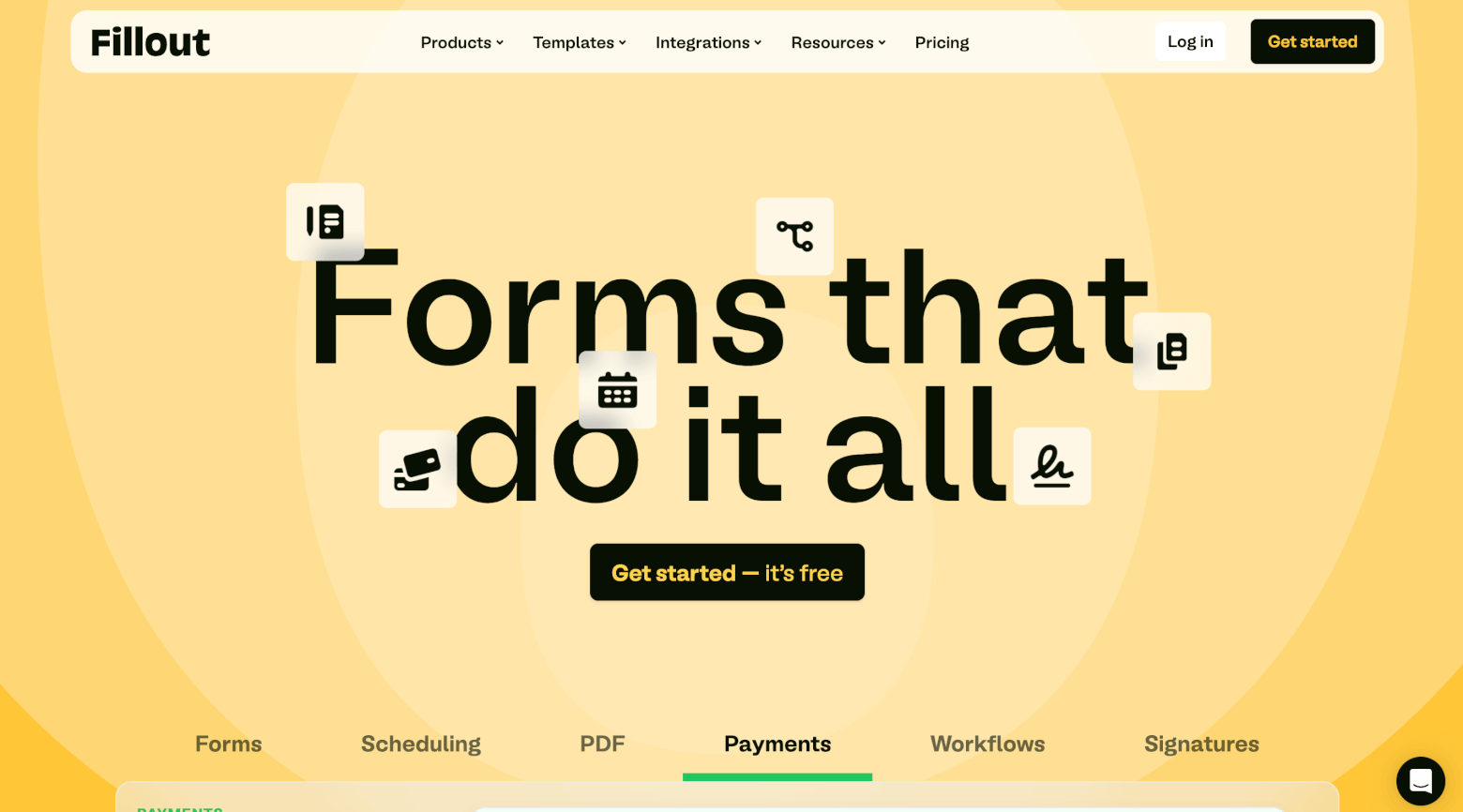 fillout forms homepage