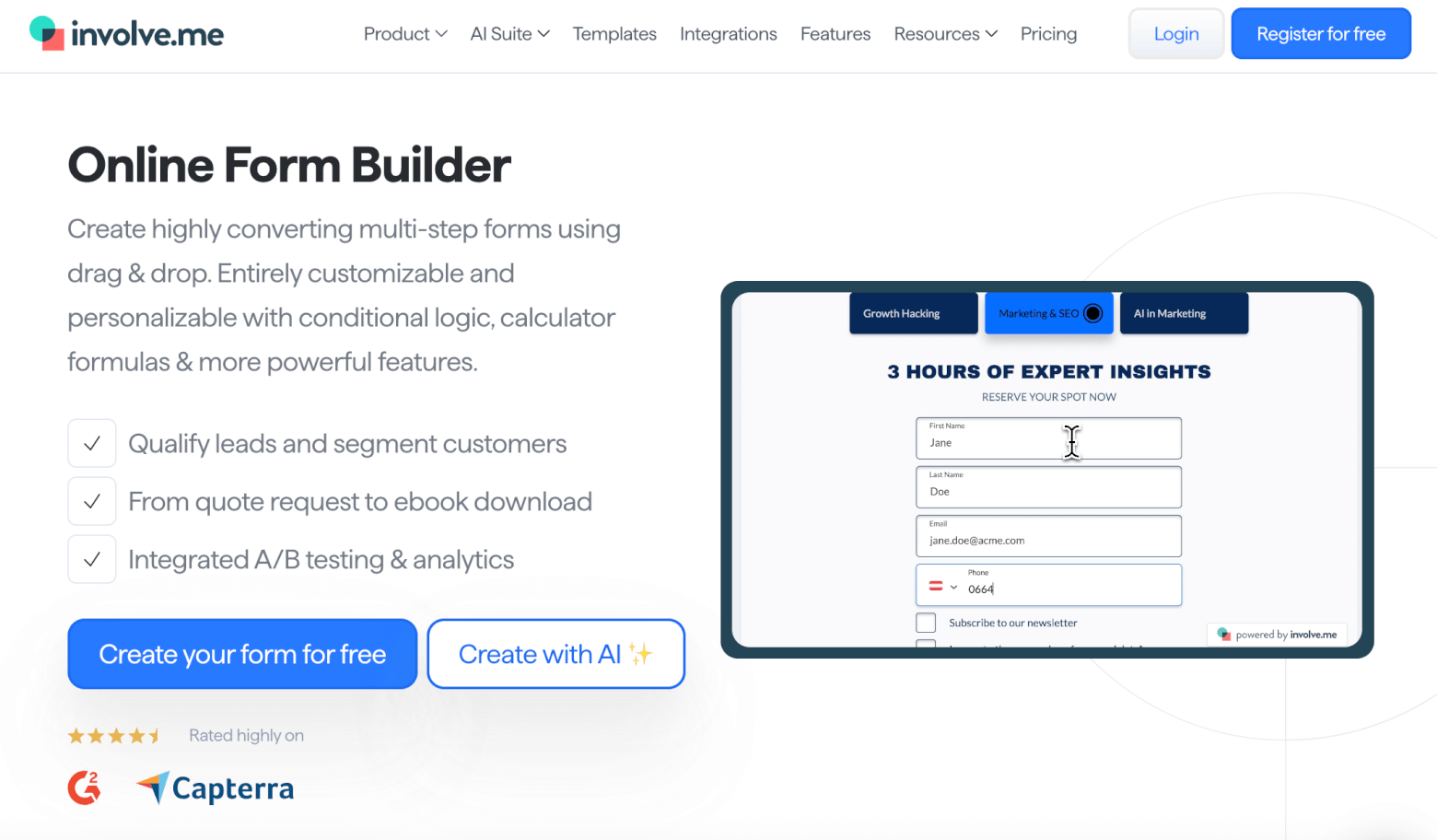 involve me form builder