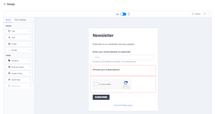 sendinblue vs mailchimp registration form