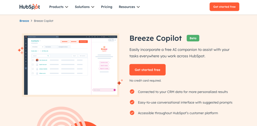 hubspot breeze copilot ai 