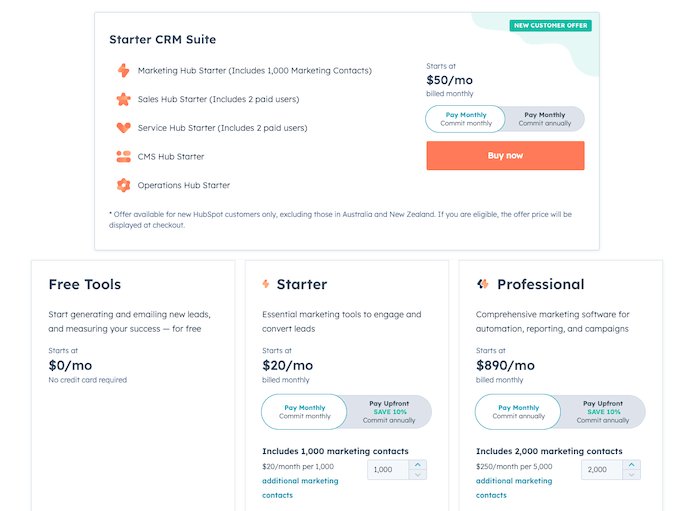 Hubspot pricing