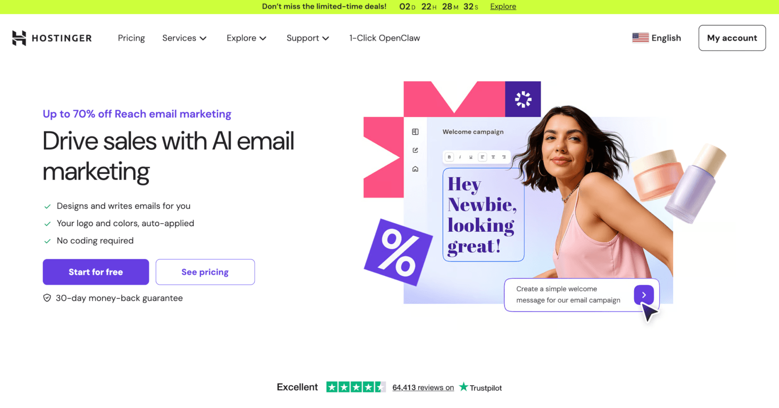 hostinger reach homepage