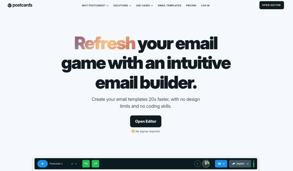 postcards homepage