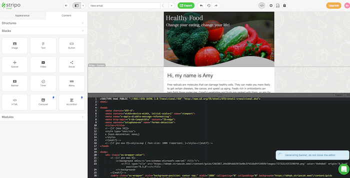 stripo html email builder