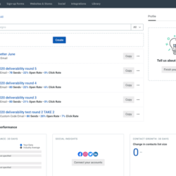 constant contact dashboard