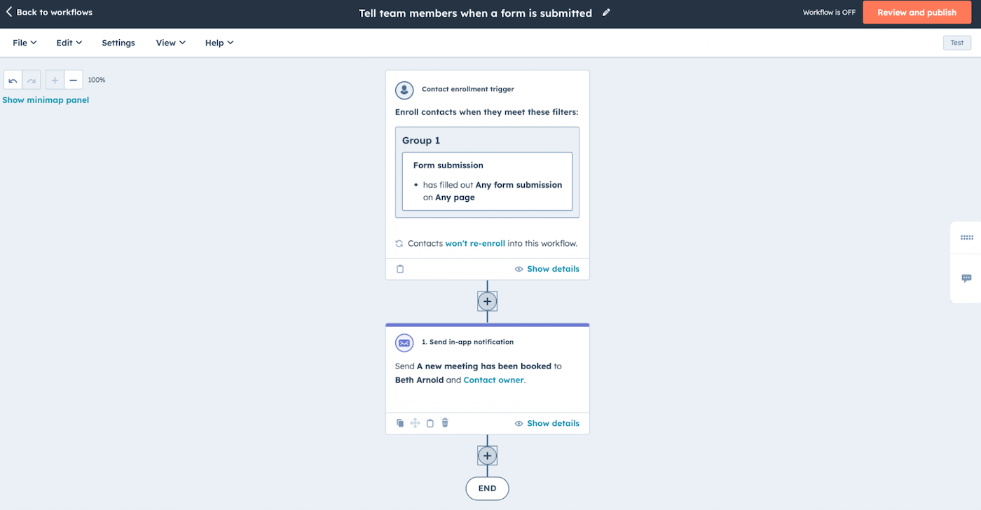hubspot task automation workflow