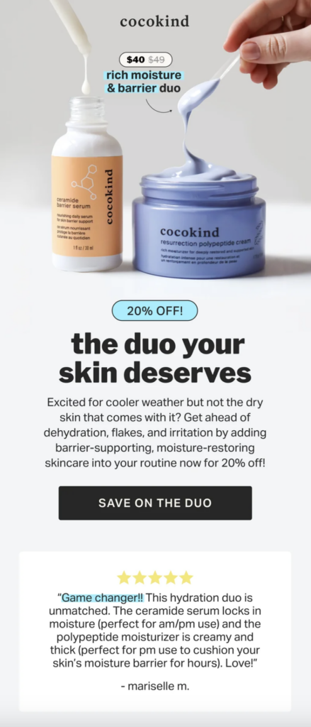 cocokind newsletter example