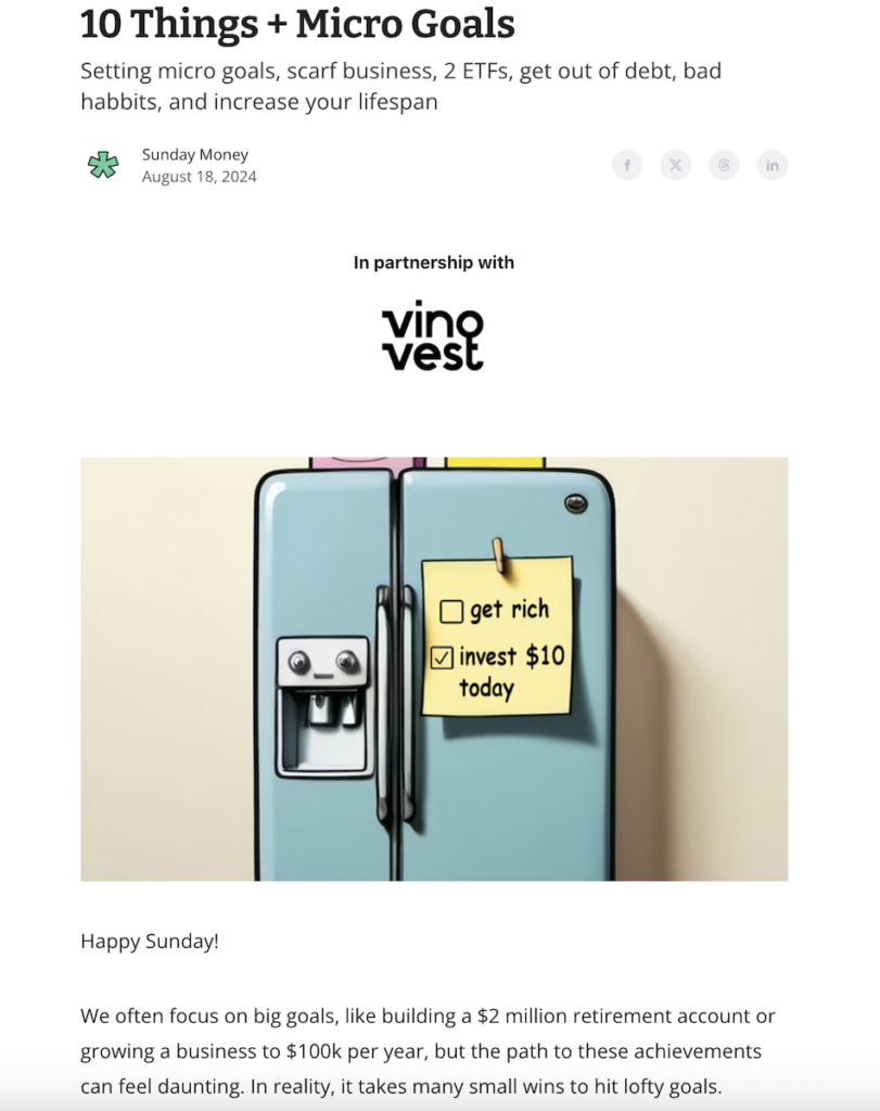 sunday money beehiiv newsletter 