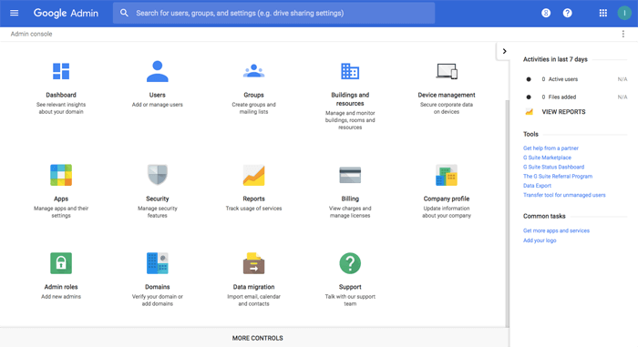 2 g suite admin console