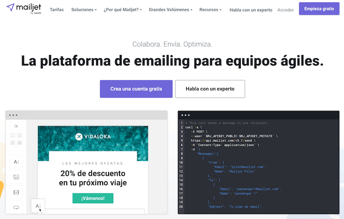 Mailjet plataforma de email marketing