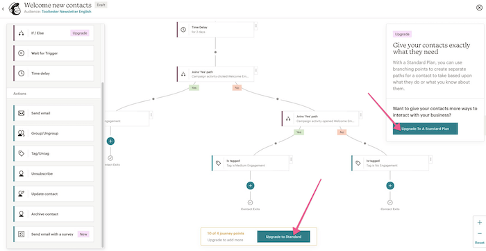 Mailchimp advanced automation builder