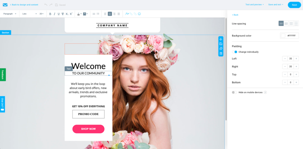 getresponse newsletter editor