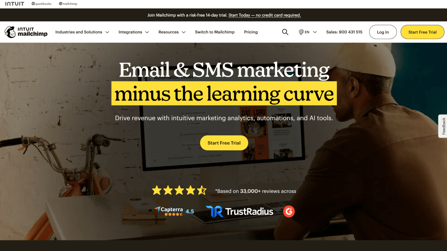 mailchimp homepage
