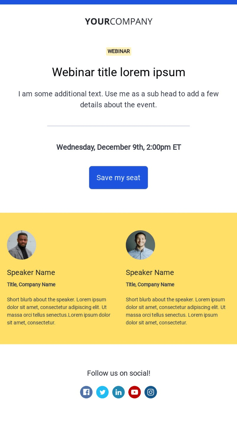 active campaign tech webinar email template