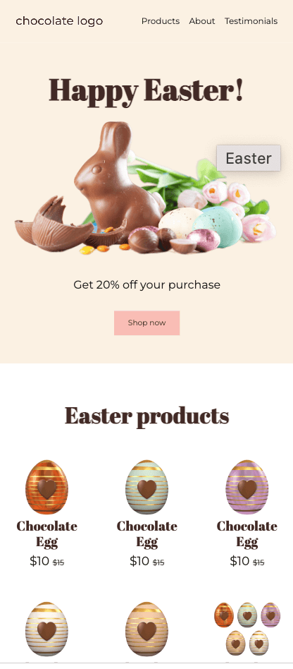 Bee Easter Holiday Email Template example 