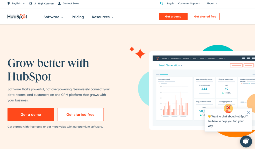 HubSpot homepage