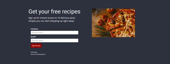 ActiveCampaign sample landing page