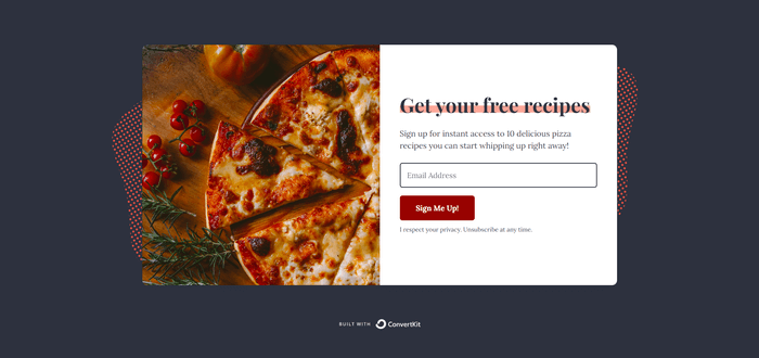 Kit sample landing page