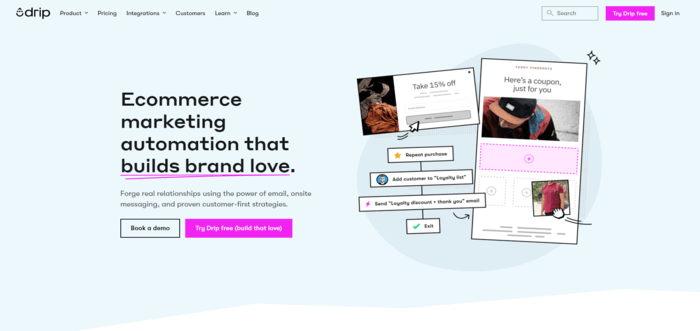Best email marketing platforms for e-commerce - 6. Drip ecommerce