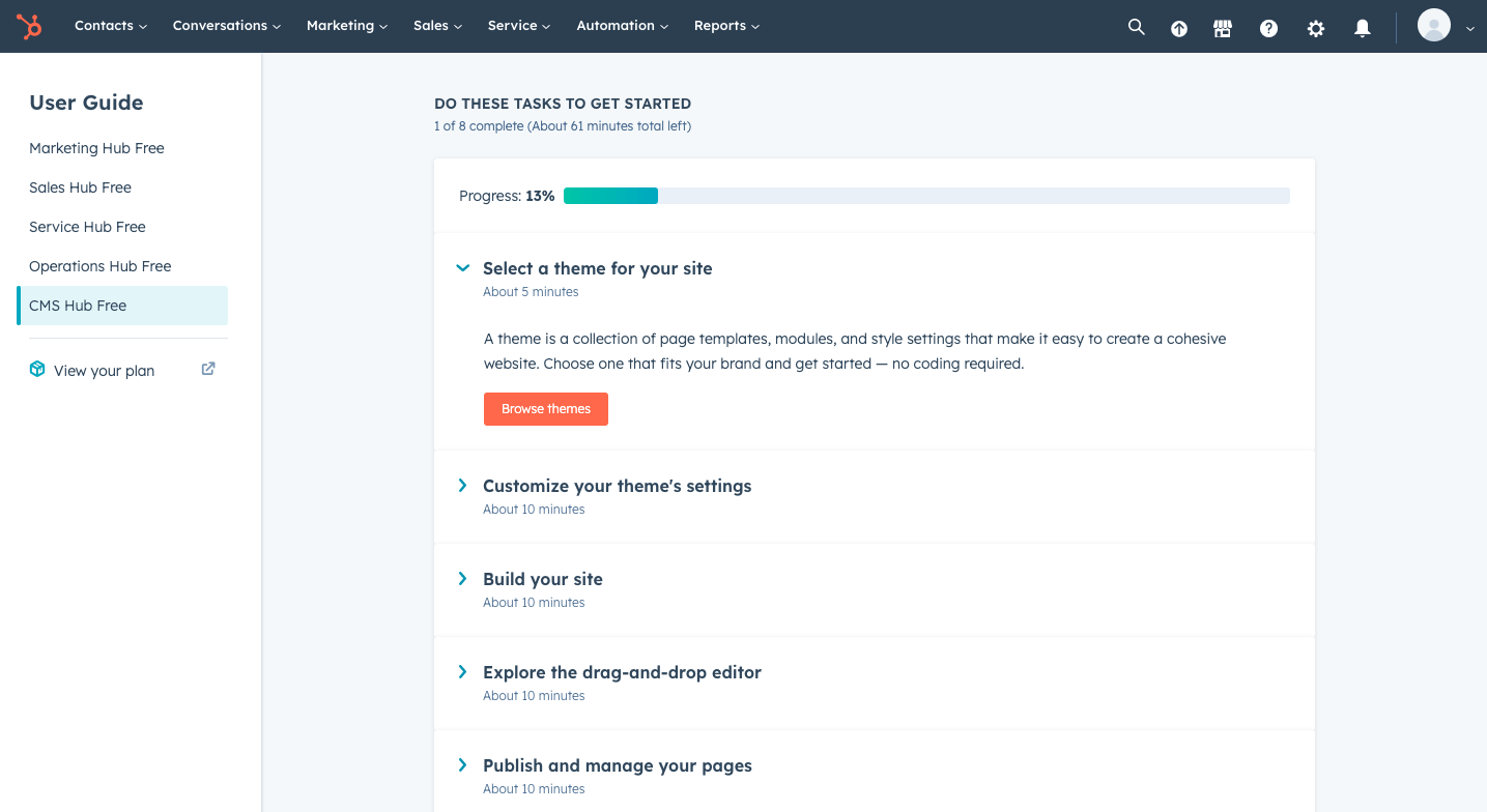 hubspot cms checklist