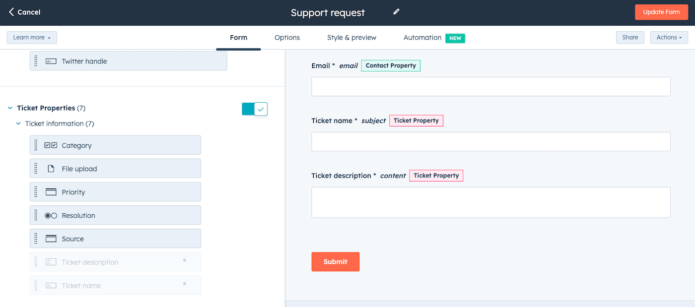 hubspot cms hub progressive forms