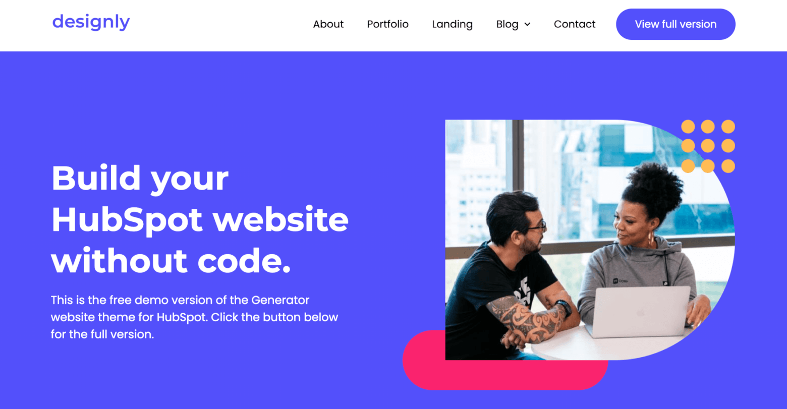 hubspot website example