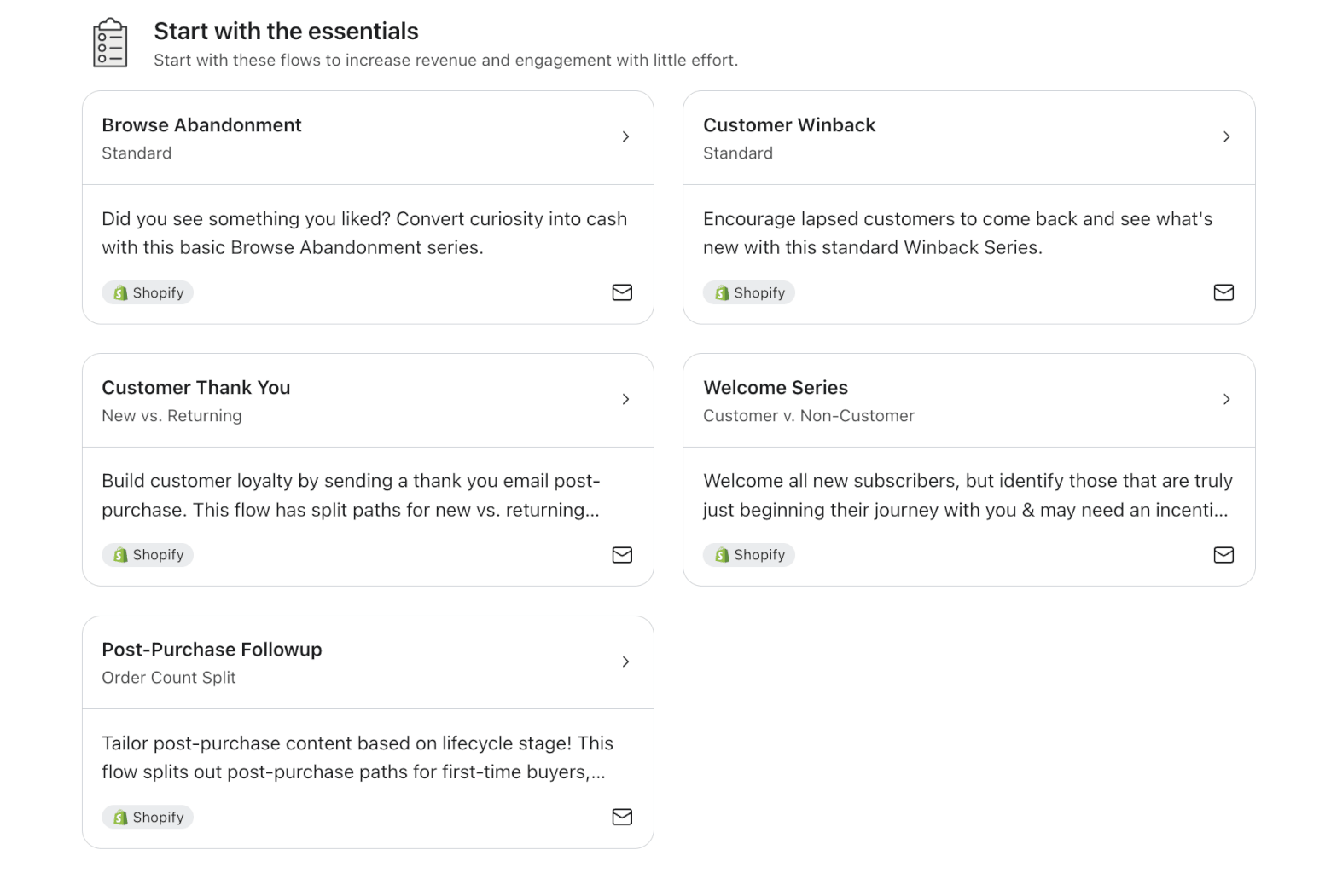 klaviyo shopify flows